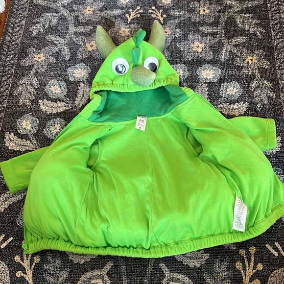 🐉 Carter’s Dino/Dragon Costume — 3-6months- Green with horns - Picture 2 of 9